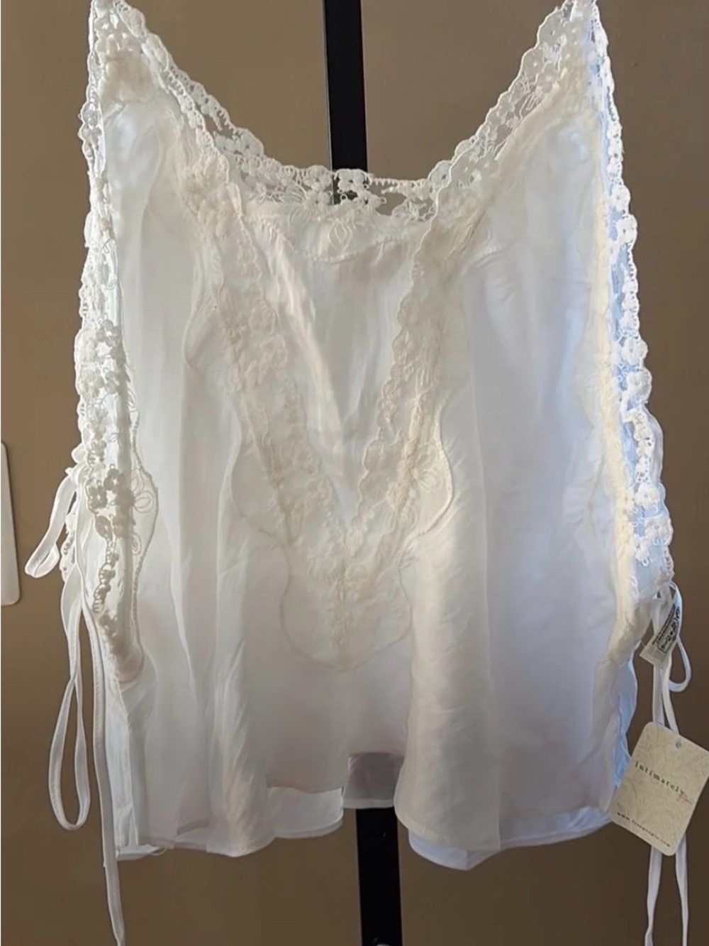 Free People- Someone Like You- Lace Trim- V-Neck- Camisole- Size XL- NWT - Picture 4 of 7